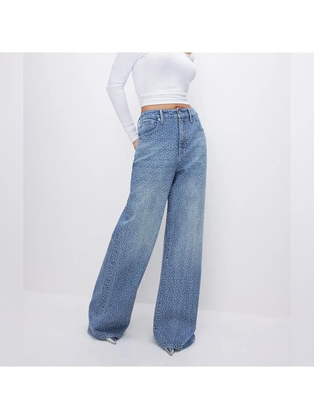 Lizette Collection High Waisted Jeans with Rhinestones 5 pockets size XL NEW NWT
